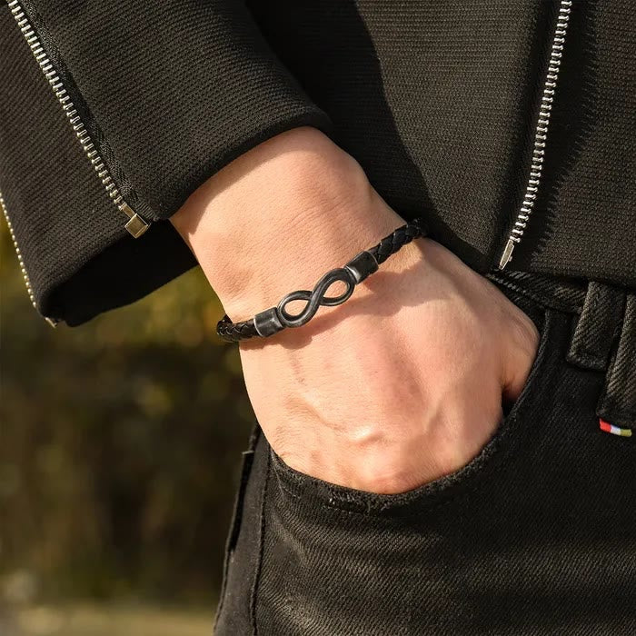 WorldNorse Infinity Braided Leather Vintage Bracelet - image 1