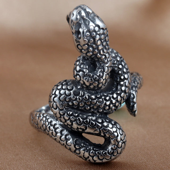 WorldNorse Coiled Serpent Snake Ring - UK Size Z（US 13) - image 0