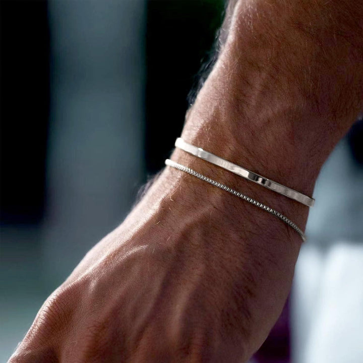 WorldNorse 2Pcs Cuban Chain Bangle Bracelet - image 5