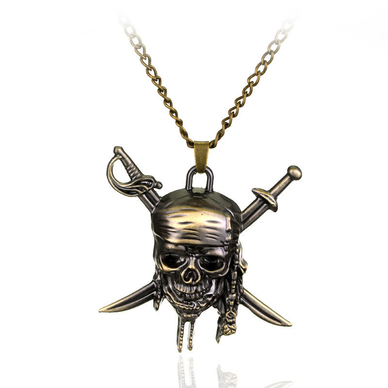 WorldNorse Punk Pirate Skull Charm Necklace - image 5