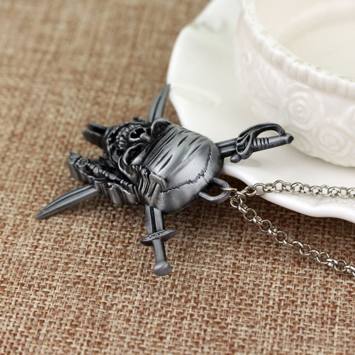 WorldNorse Punk Pirate Skull Charm Necklace
