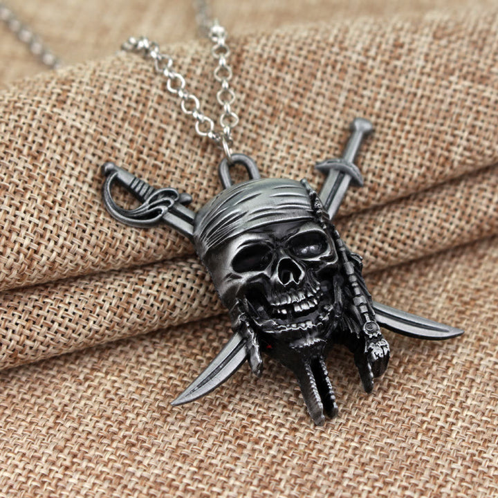 WorldNorse Punk Pirate Skull Charm Necklace