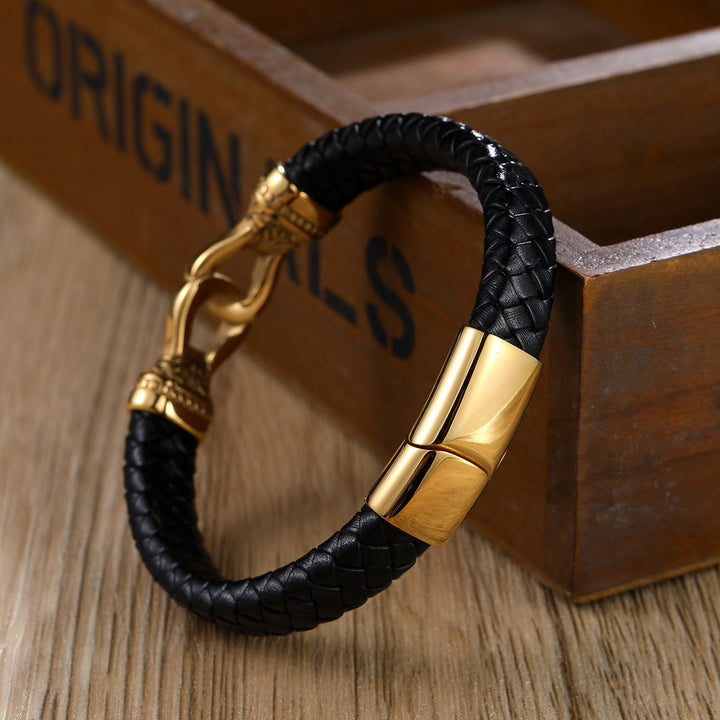 WorldNorse Magnetic Clasp Braided Leather Bracelet - image 3