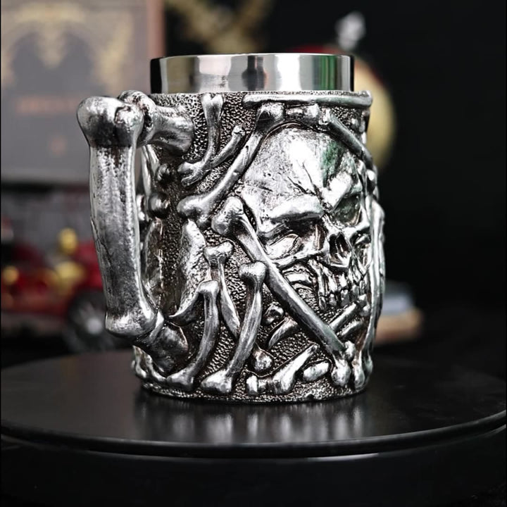 WorldNorse Retro Skeleton Beer Steins Tankard Mug