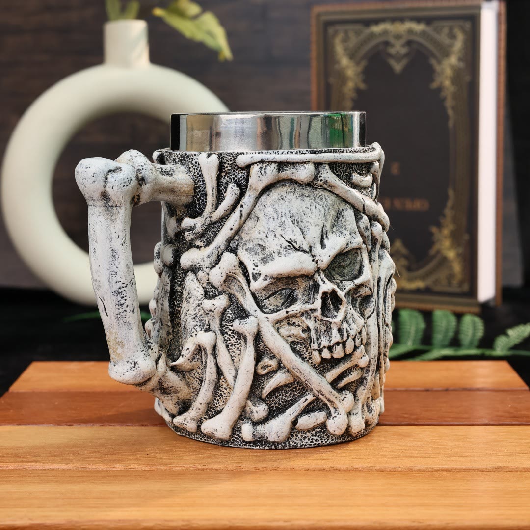 WorldNorse Retro Skeleton Beer Steins Tankard Mug