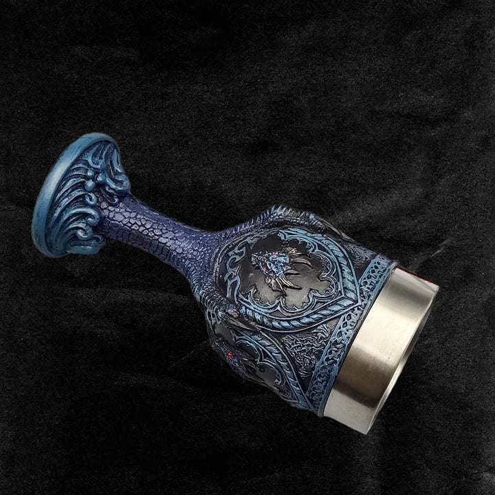 WorldNorse 3D Relief Blue Claw Wine Goblet