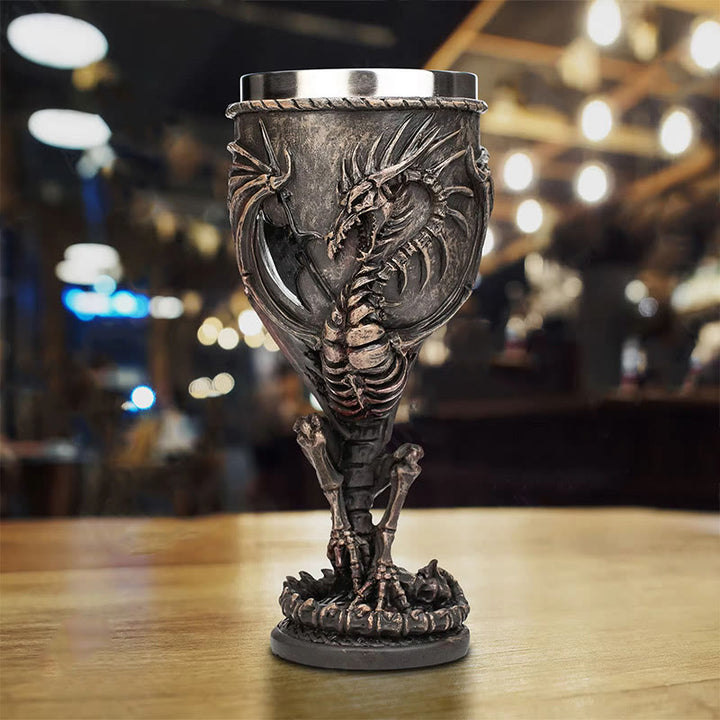 WorldNorse Medieval Dragon Warrior Chalice Wine Goblet