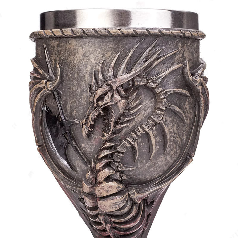 WorldNorse Medieval Dragon Warrior Chalice Wine Goblet