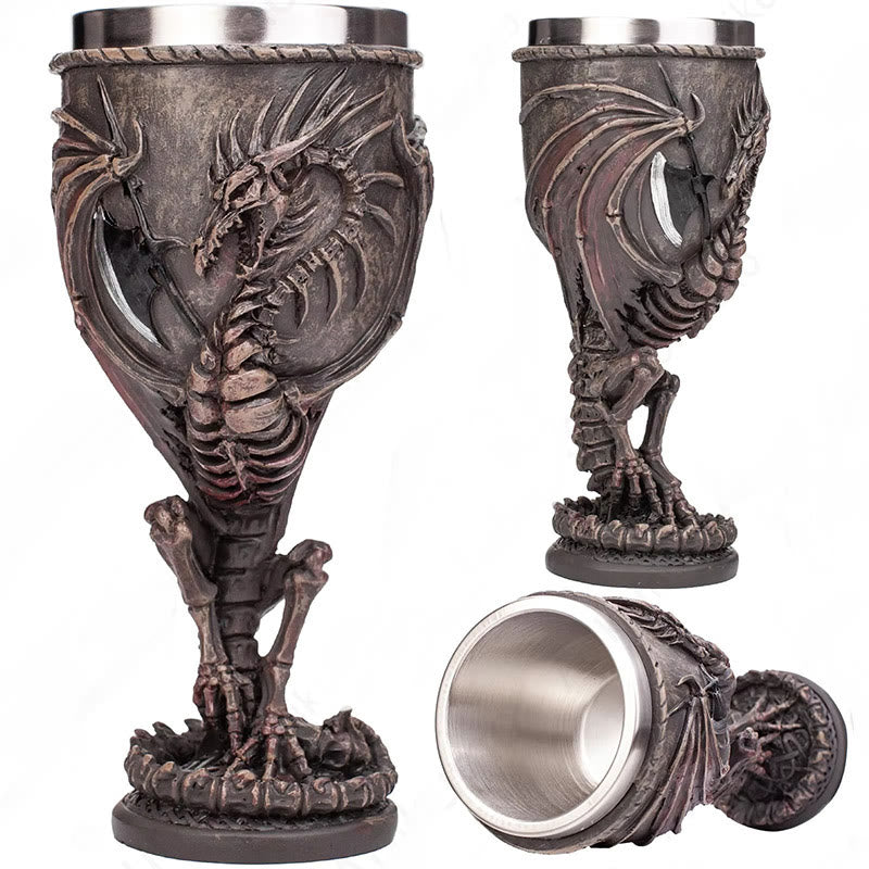 WorldNorse Medieval Dragon Warrior Chalice Wine Goblet