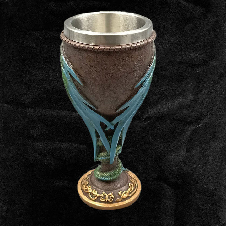 WorldNorse Retro Winged Dragon Blade Chalice Wine Goblet
