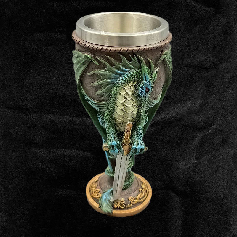 WorldNorse Retro Winged Dragon Blade Chalice Wine Goblet