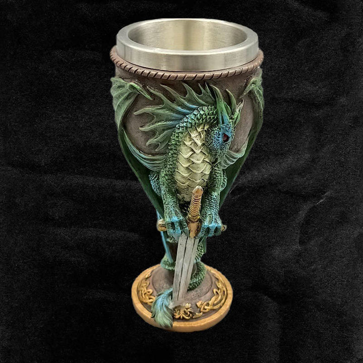 WorldNorse Retro Winged Dragon Blade Chalice Wine Goblet