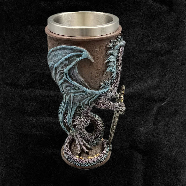WorldNorse Retro Winged Dragon Blade Chalice Wine Goblet