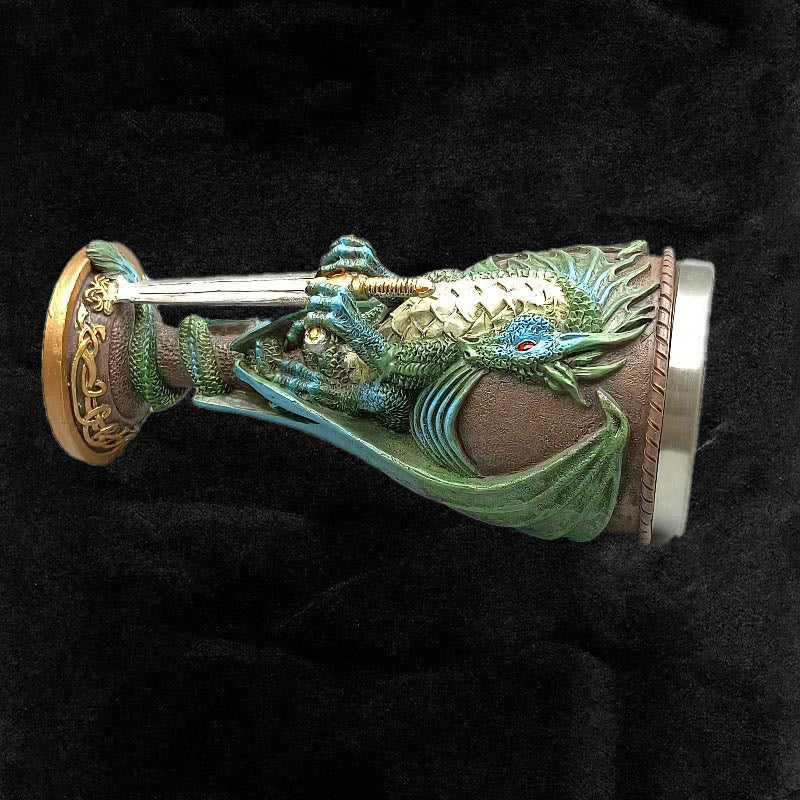 WorldNorse Retro Winged Dragon Blade Chalice Wine Goblet