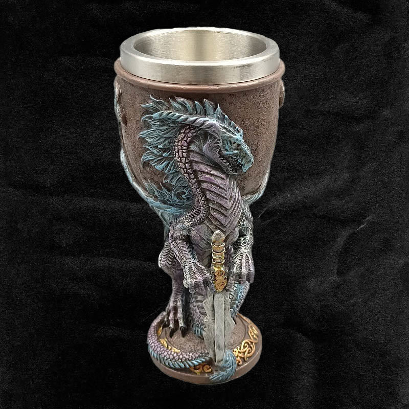WorldNorse Retro Winged Dragon Blade Chalice Wine Goblet