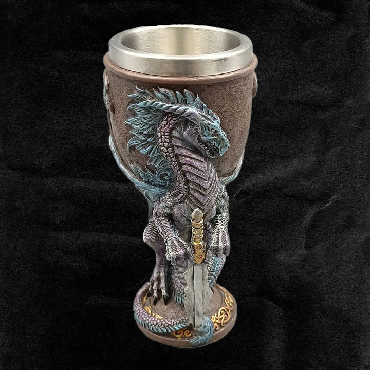 WorldNorse Retro Winged Dragon Blade Chalice Wine Goblet