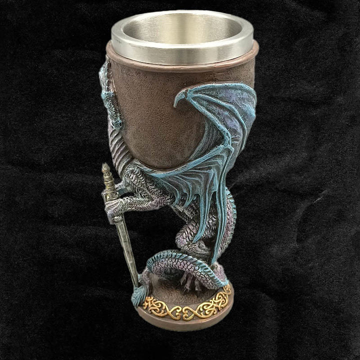 WorldNorse Retro Winged Dragon Blade Chalice Wine Goblet