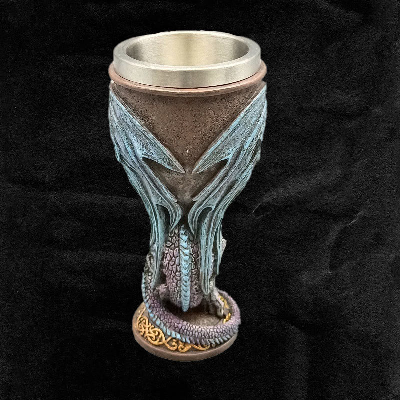 WorldNorse Retro Winged Dragon Blade Chalice Wine Goblet