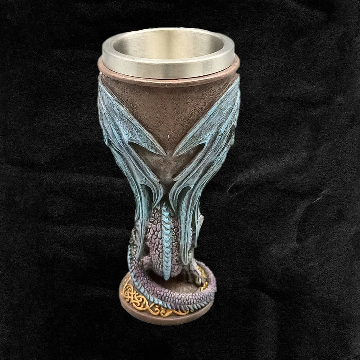 WorldNorse Retro Winged Dragon Blade Chalice Wine Goblet