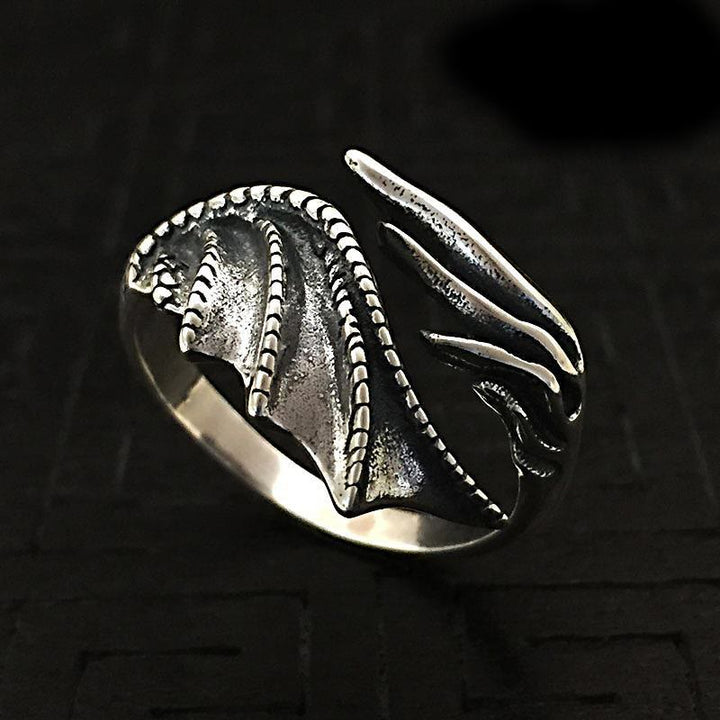 WorldNorse Gothic Dragon Wing Adjustable Ring - Dragon Wing - image 0