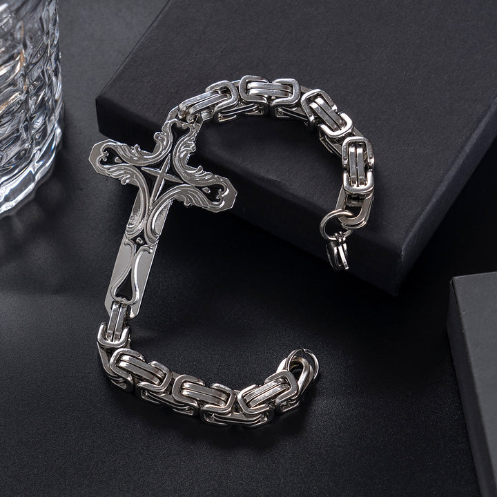 WorldNorse Byzantine Chain Cross Charm Bracelet - image 3