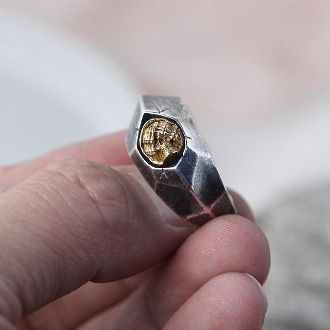 WorldNorse Cover Ears Eyes Mouth Evil Skull Ring - image 6