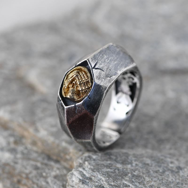 WorldNorse Cover Ears Eyes Mouth Evil Skull Ring - See No Evil - image 2