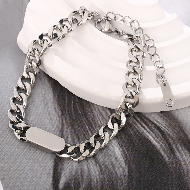 WorldNorse Polished Stainless Steel Cuban Chain Bracelet - image 7