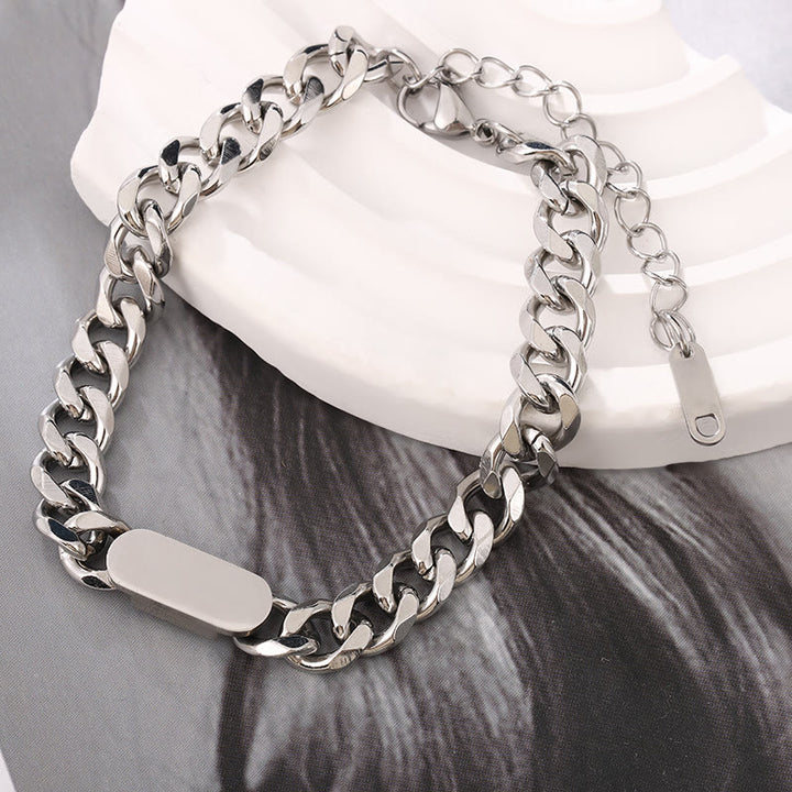 WorldNorse Polished Stainless Steel Cuban Chain Bracelet - image 7