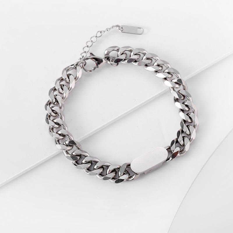 WorldNorse Polished Stainless Steel Cuban Chain Bracelet - image 9