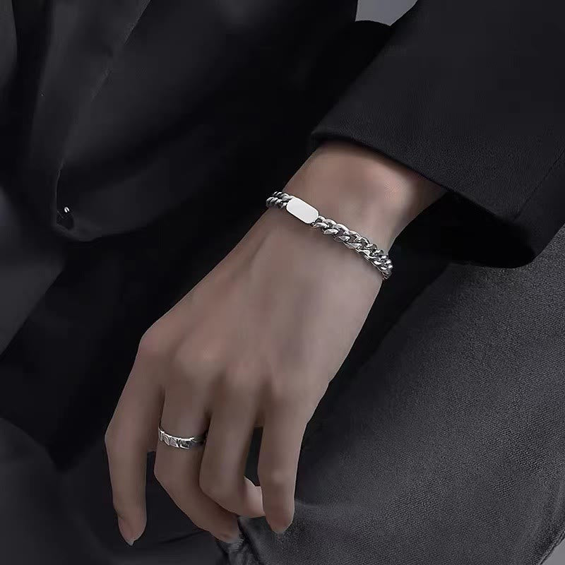 WorldNorse Polished Stainless Steel Cuban Chain Bracelet - image 3