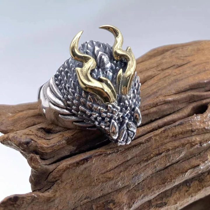 WorldNorse 3D Embossed Dragon Head Ring - image 5
