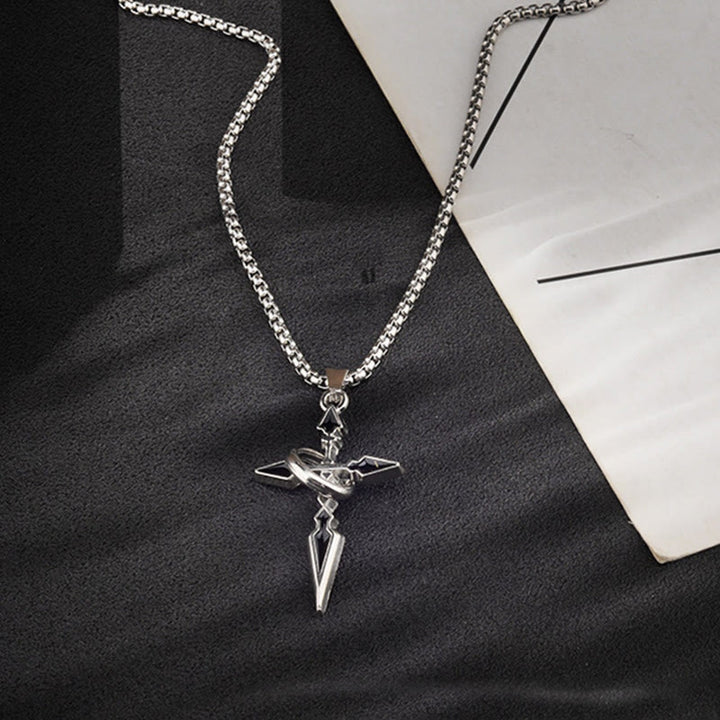WorldNorse Cross & Ring Halo Pendant Necklace - image 5