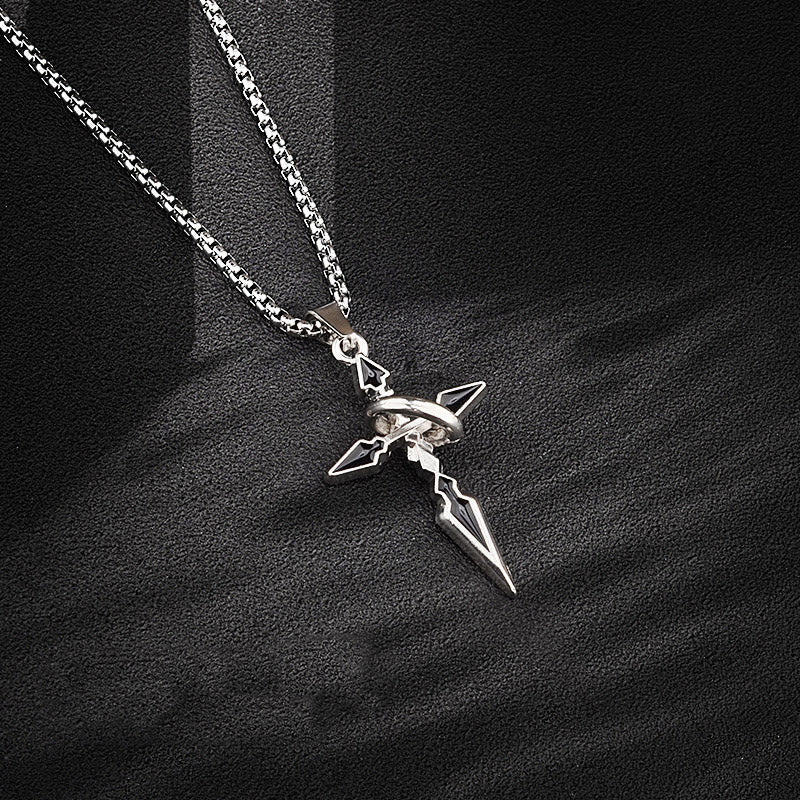 WorldNorse Cross & Ring Halo Pendant Necklace - Necklace - image 0