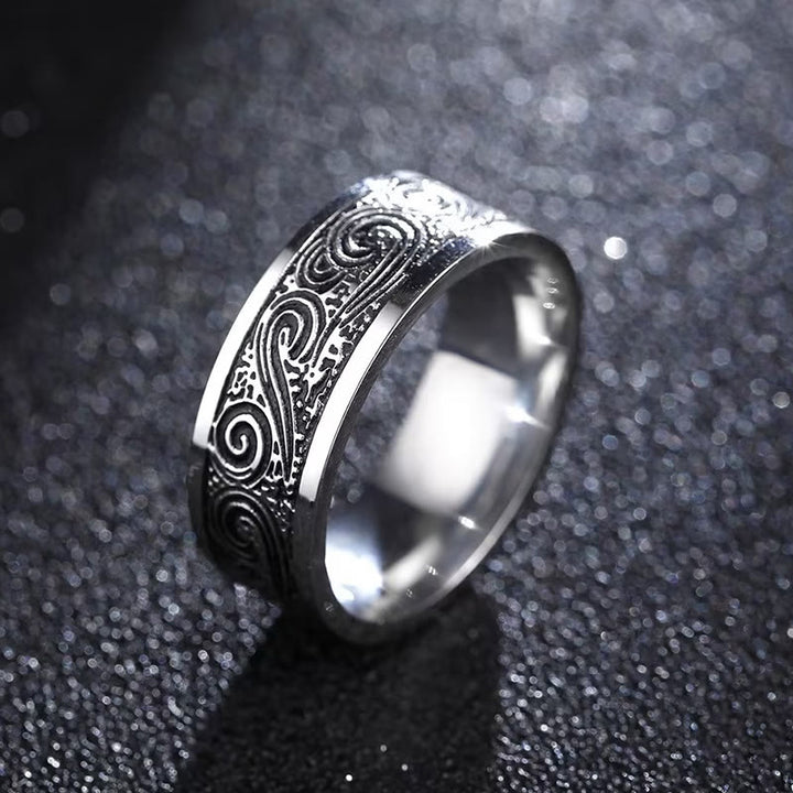 WorldNorse Retro Engraved Stainless Steel Band Ring - Style A - UK Size Z（US 13) - image 0