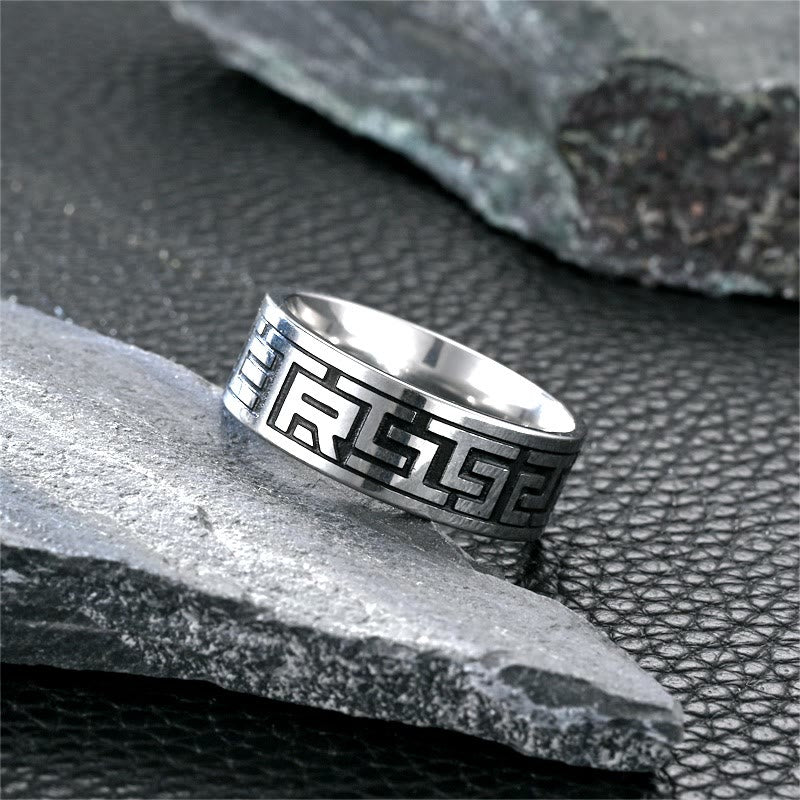 WorldNorse Retro Engraved Stainless Steel Band Ring - Style B - UK Size Z（US 13) - image 6