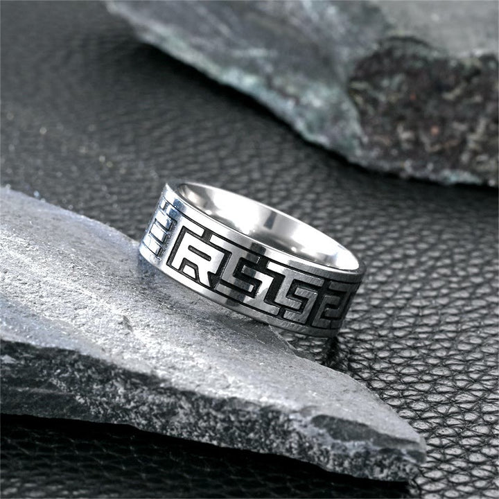 WorldNorse Retro Engraved Stainless Steel Band Ring - Style B - UK Size Z（US 13) - image 6