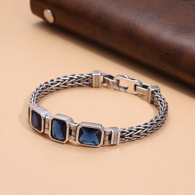 WorldNorse Retro Inlaid Gemstone Wheat Chain Bracelet - image 7