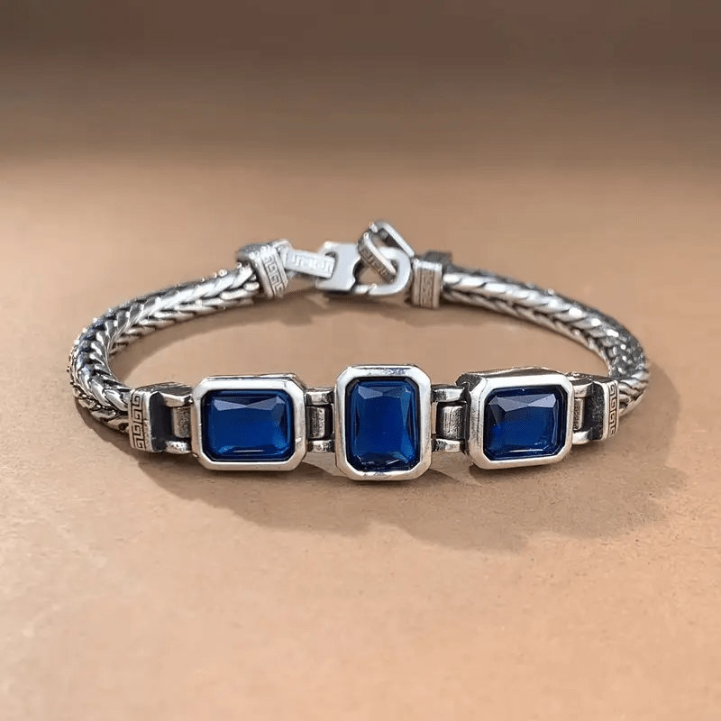 WorldNorse Retro Inlaid Gemstone Wheat Chain Bracelet - image 8