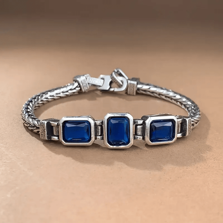 WorldNorse Retro Inlaid Gemstone Wheat Chain Bracelet - image 8