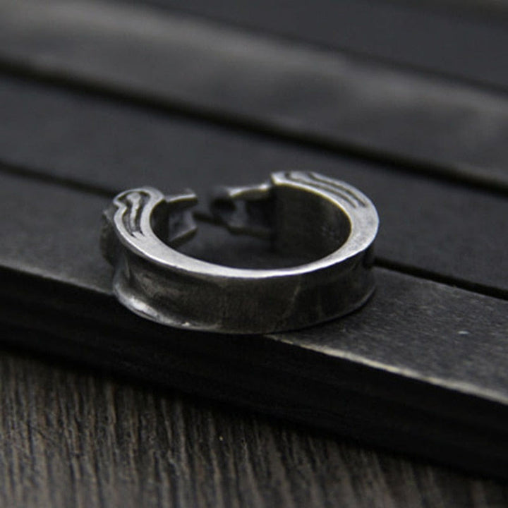 WorldNorse Punk Double Skull Head Open Ring - image 8
