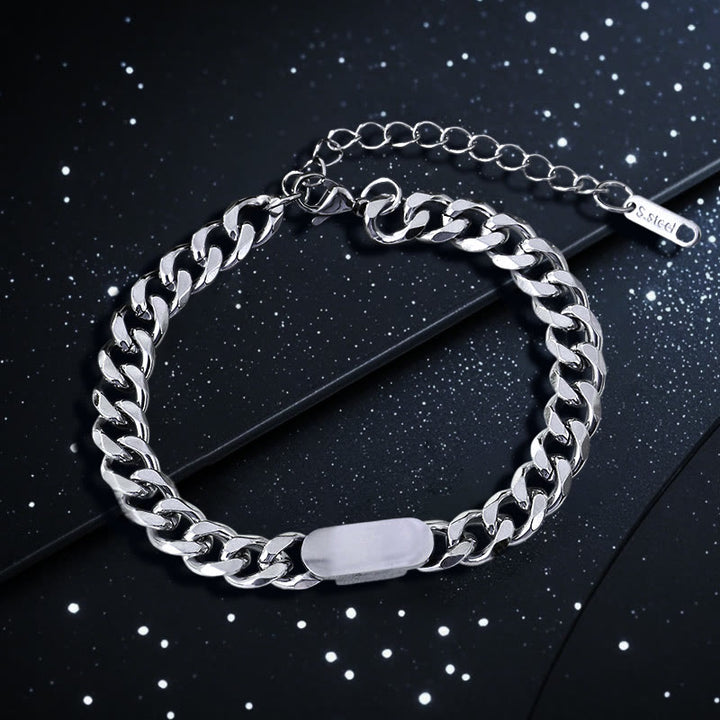 WorldNorse Polished Stainless Steel Cuban Chain Bracelet - image 1