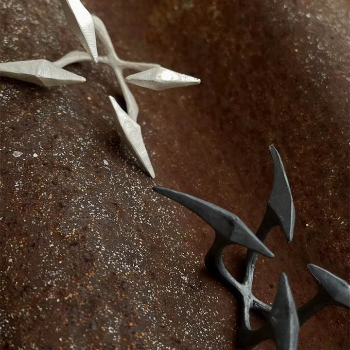 WorldNorse Cyberpunk Quadrangle Spiked Ring - image 4