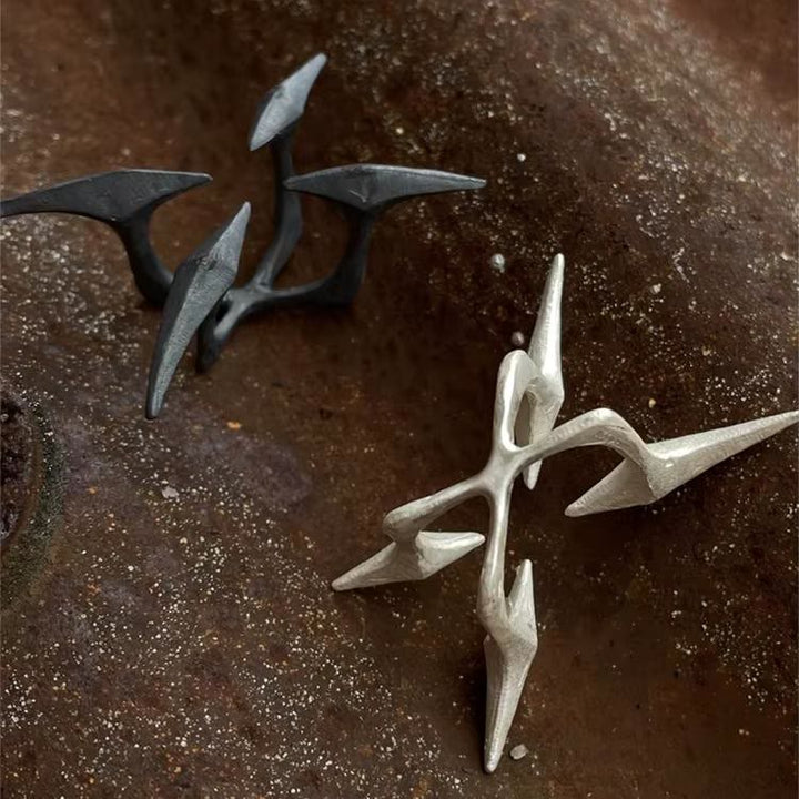 WorldNorse Cyberpunk Quadrangle Spiked Ring - image 5