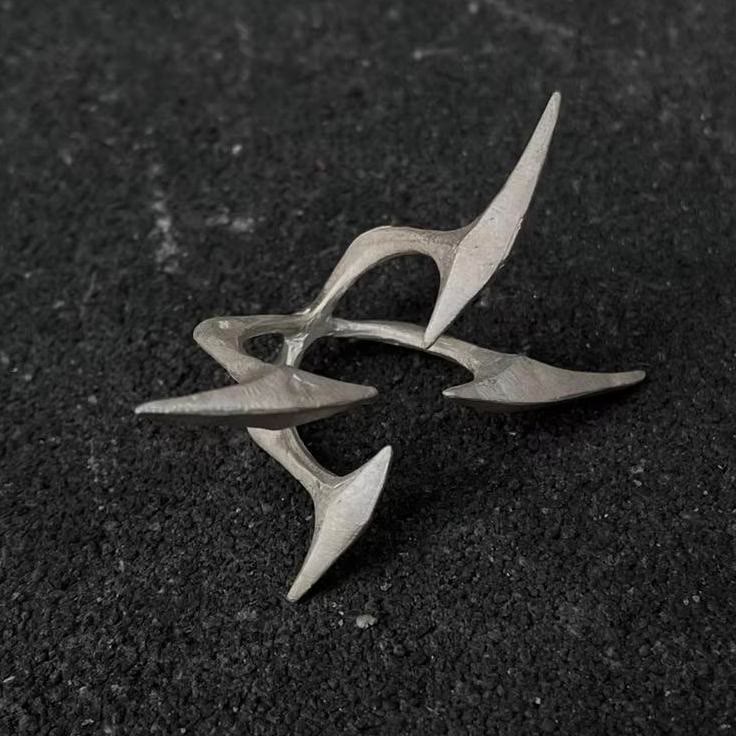 WorldNorse Cyberpunk Quadrangle Spiked Ring - image 3