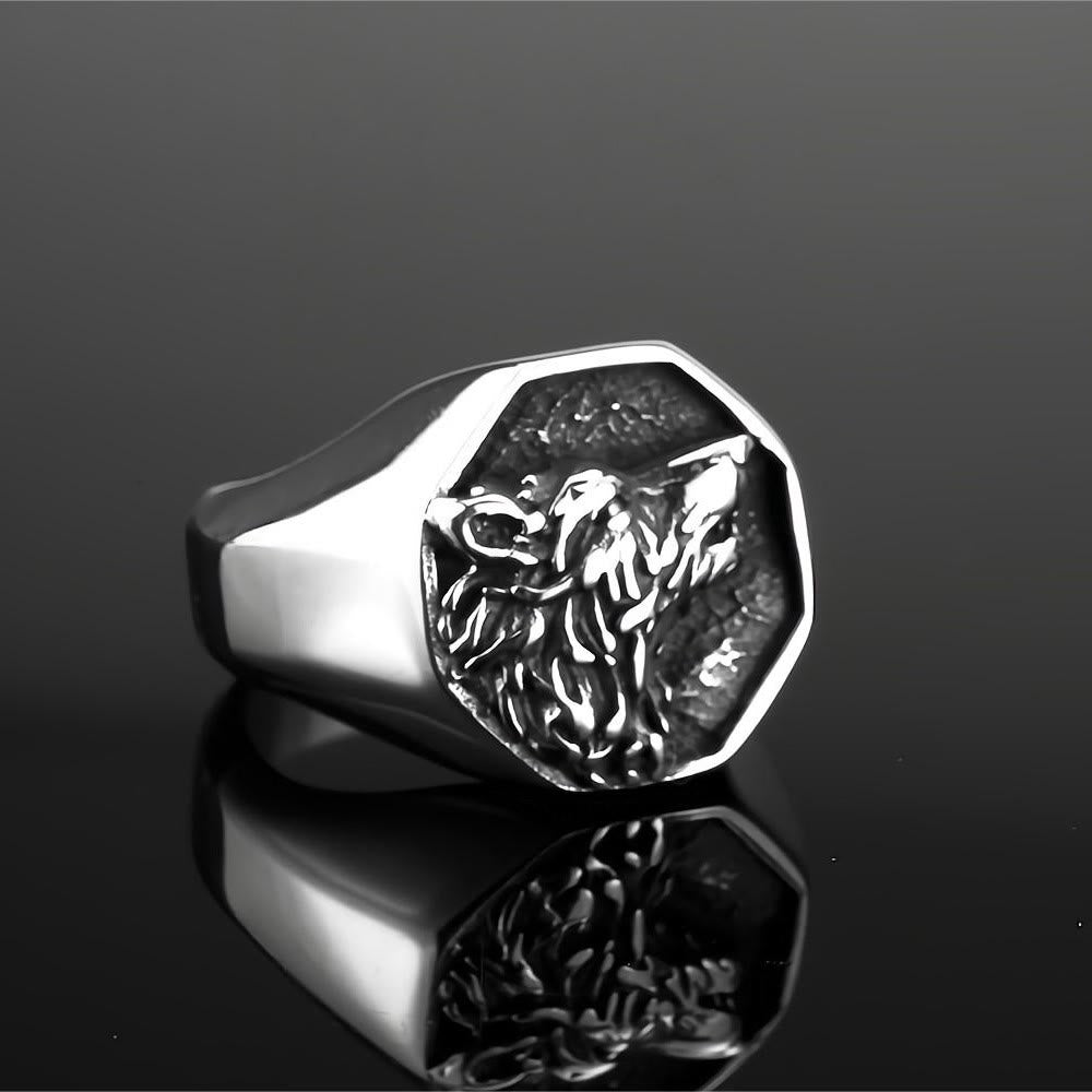 WorldNorse Odin's Wolf Fenrir Signet Ring - Silver - UK Size Z（US 13) - image 3