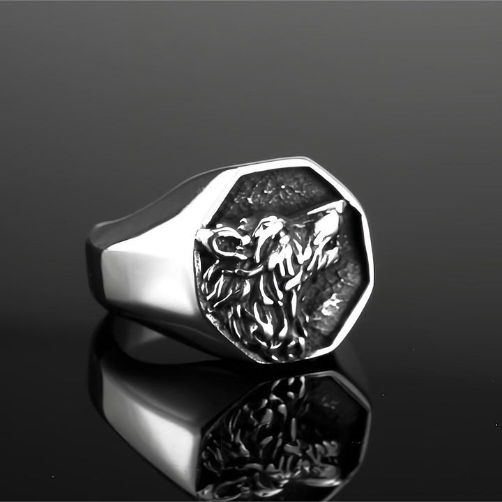 WorldNorse Odin's Wolf Fenrir Signet Ring - Silver - UK Size Z（US 13) - image 3