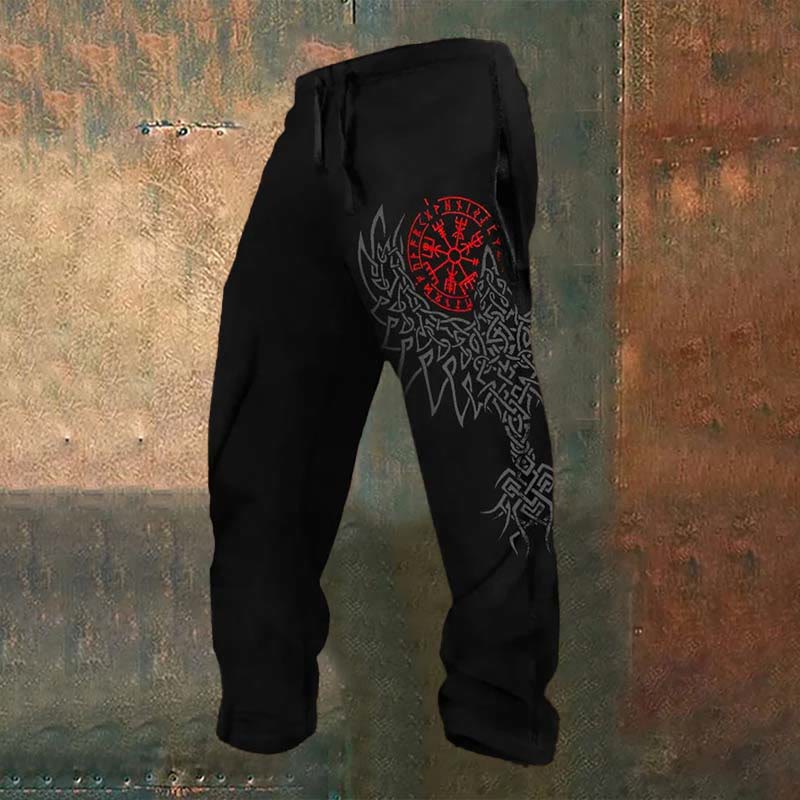 WorldNorse Unisex Viking Print Casual Sweatpants - Red - US/UK/AU52，EU62 (6XL) - image 1