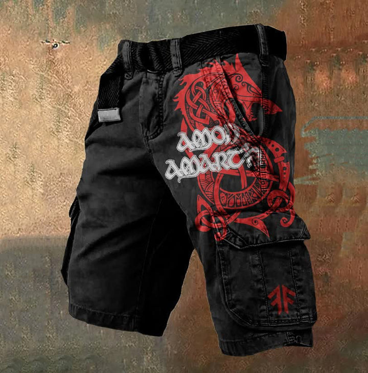 WorldNorse Viking Norse Dragon Celtic Knot Rune Cargo Shorts - US/UK/AU50，EU60 (5XL) - image 1