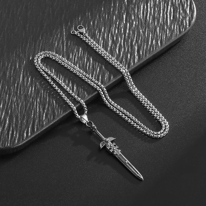 WorldNorse Gothic Skull & Sword Pendant Necklace - image 3